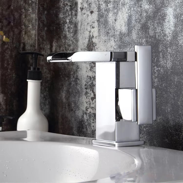 Bathroom Basin Waterfall Single Handle Led Faucet-Z1519