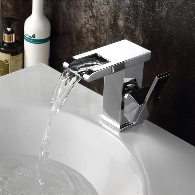 Bathroom Basin Waterfall Single Handle Led Faucet-Z1519