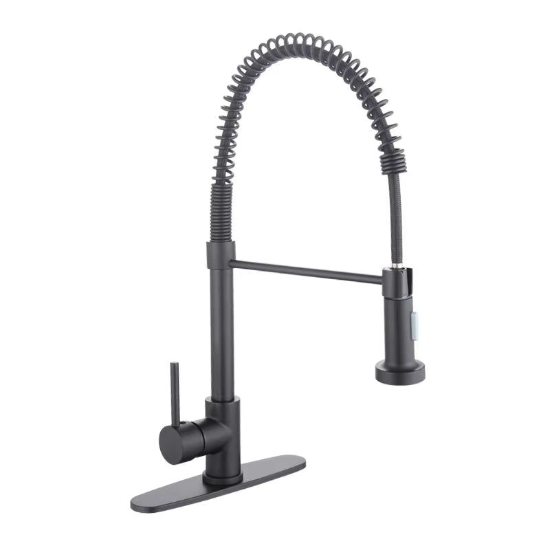 Spring-Loaded Single-Hole Handle 360-Degree Rotating Kitchen Faucet-8560