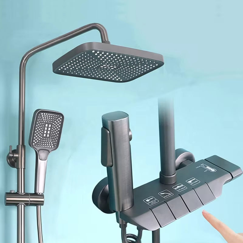 Bathroom Shower Head Set Bathroom Constant Temperature Shower Piano Key Booster Shower Head-6283GR