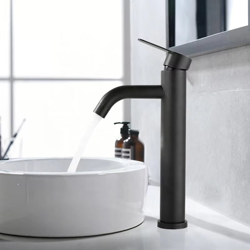 Black Hot And Cold Bathroom Faucet-5387