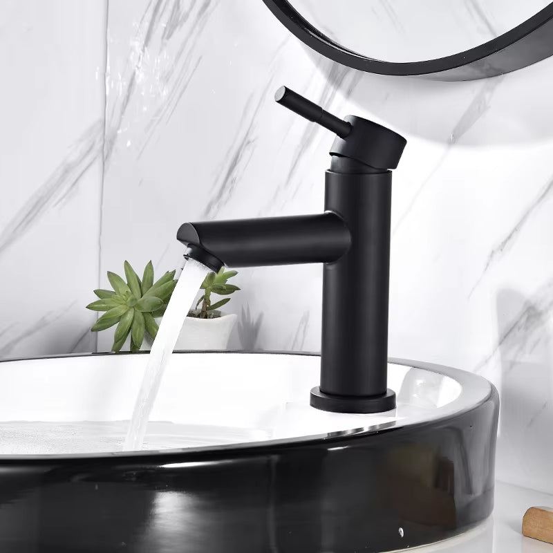 Short Washbasin Household Bathroom Black Faucet-512