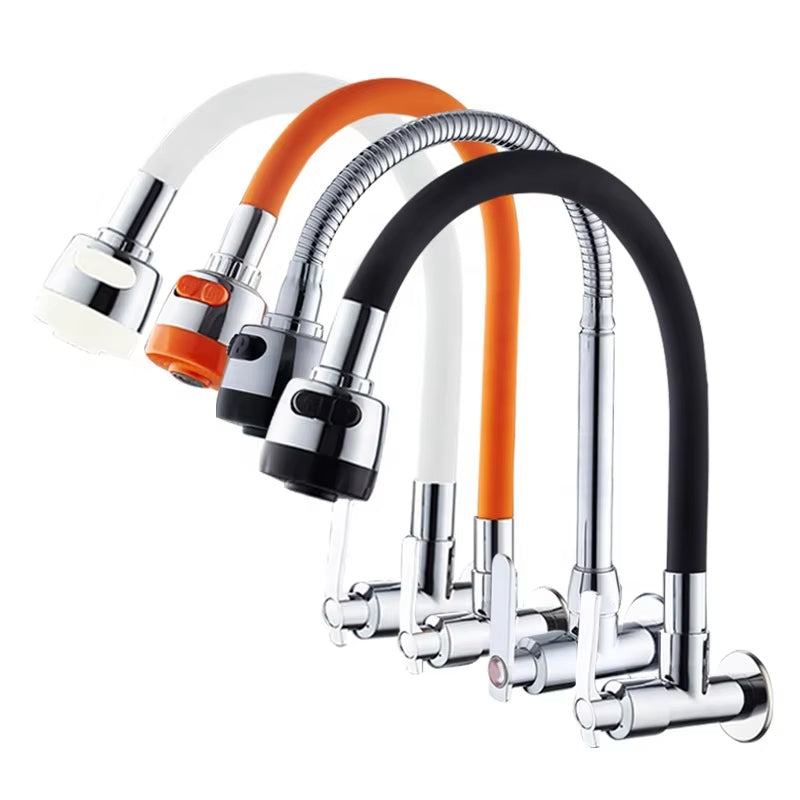 In-Wall Soft Neck Flexible Swivel Kitchen Sink Faucet-8635