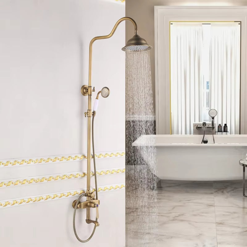 Single Handle Thermostatic Antique Bronze Retro Shower Head-6207