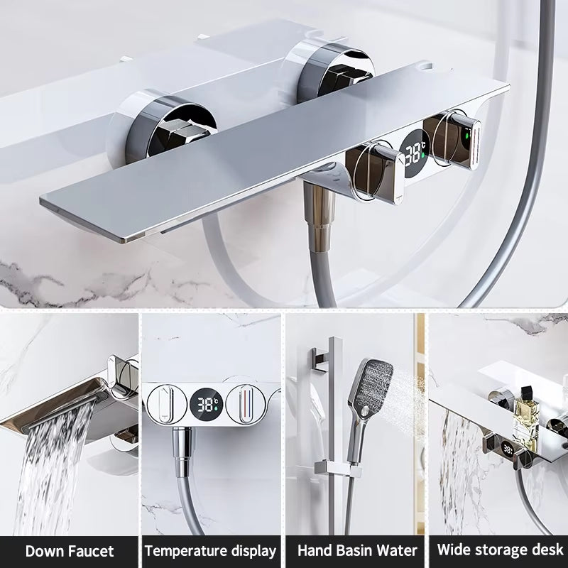 Luxury Simple Shower Set With Digital Display-6065