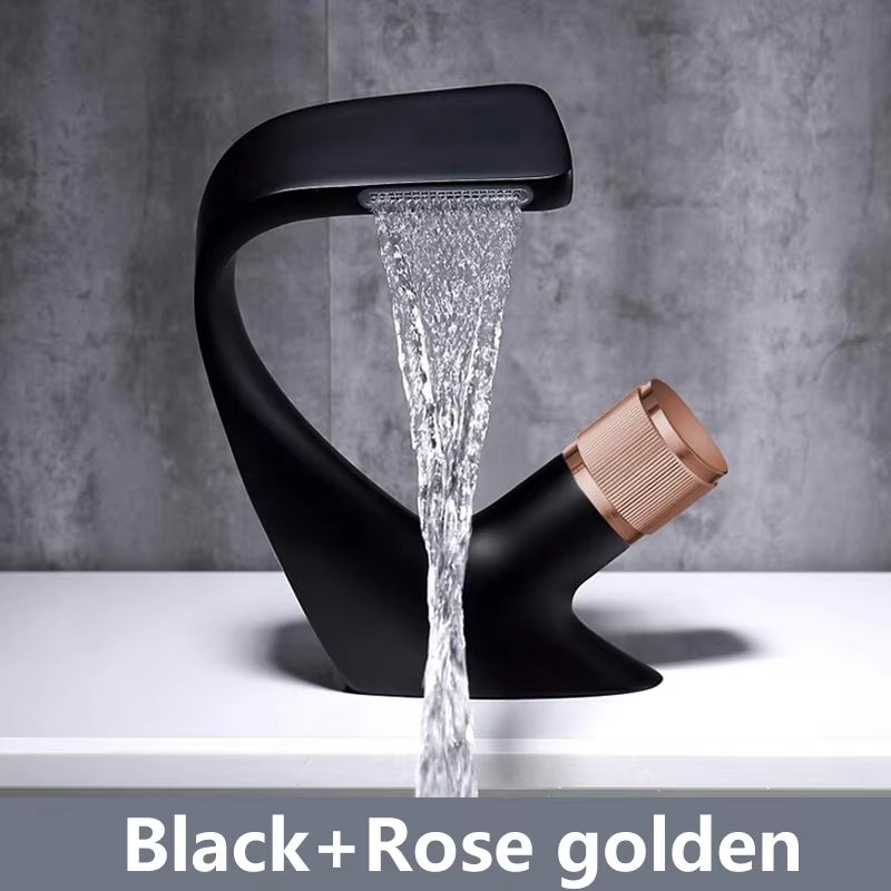 Luxury Bathroom Sink Unique Shape Waterfall Faucet-7447