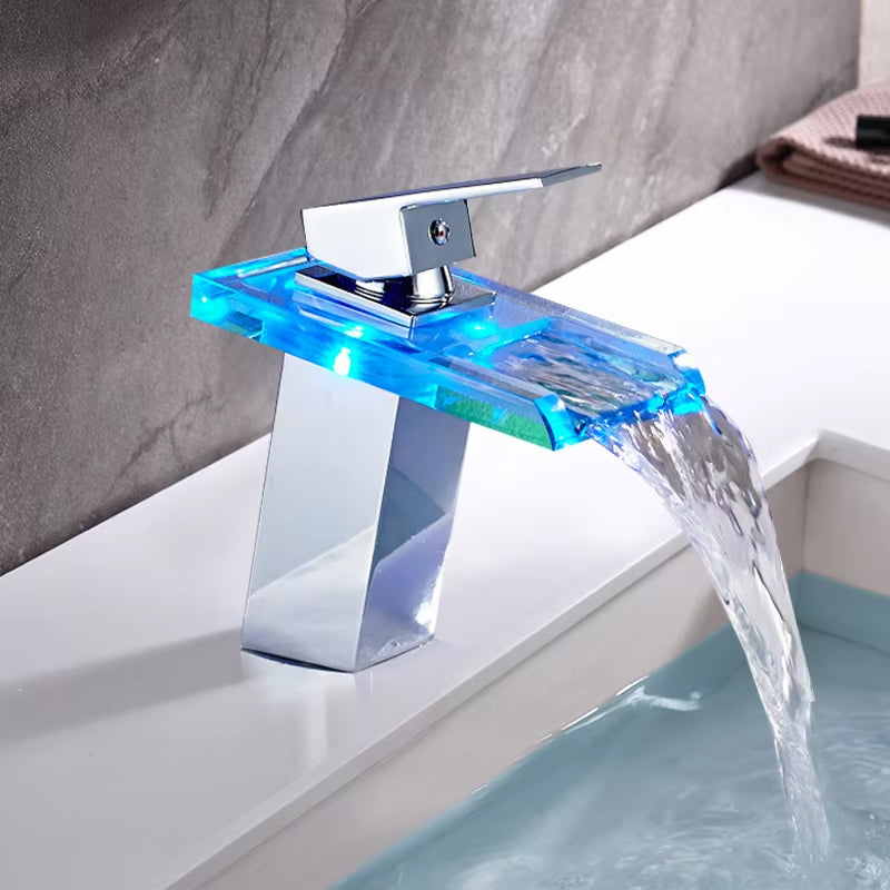 Bathroom Vanity Led Color Changing Glass Faucet-7265