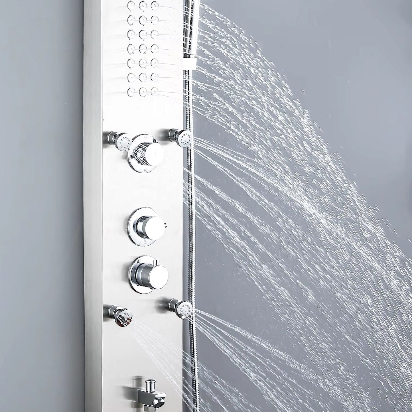 Shower Screen Bathroom Wall Mounted Waterfall Shower Column Set Multifunctional Shower Screen-6671