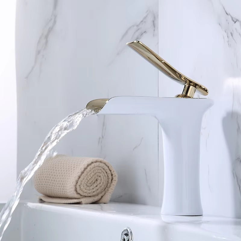 Luxury Waterfall Faucet For Bathroom High Basin-7287