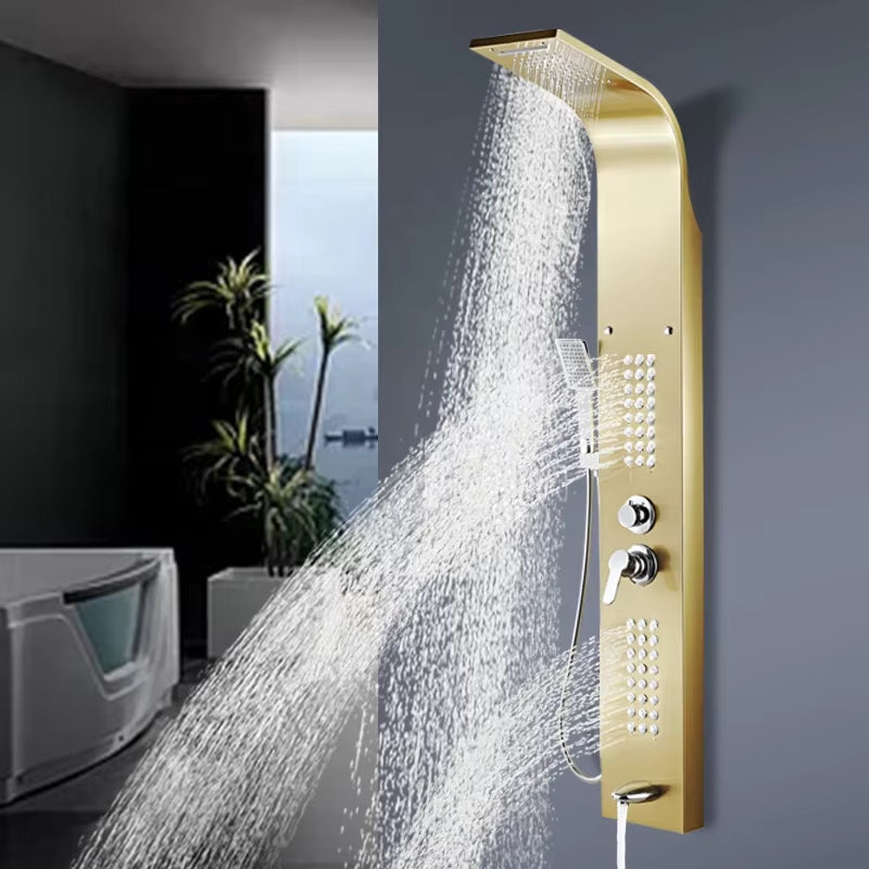 Stainless Steel Waterfall Spa Massage Nozzle Smart Shower Wall Panel Shower Screen-Z-6802