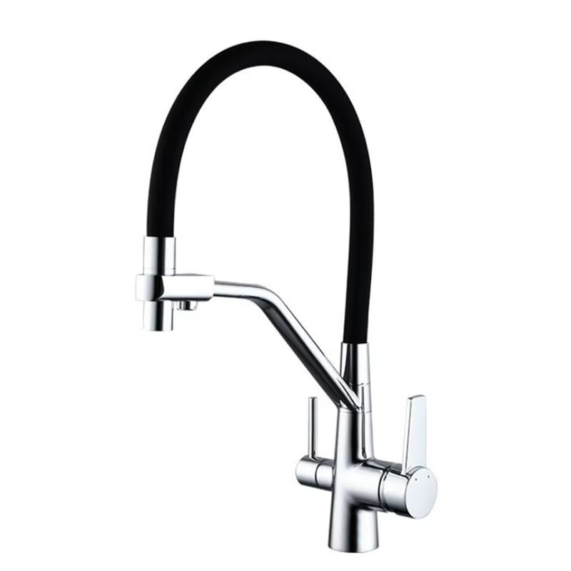 High-End Kitchen Sink Pull-Down Three-Way Double-Handle Faucet-8305