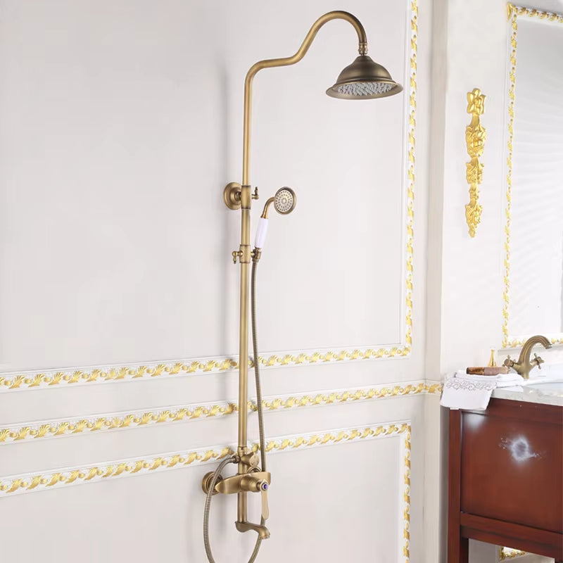 Single Handle Thermostatic Antique Bronze Retro Shower Head-6207