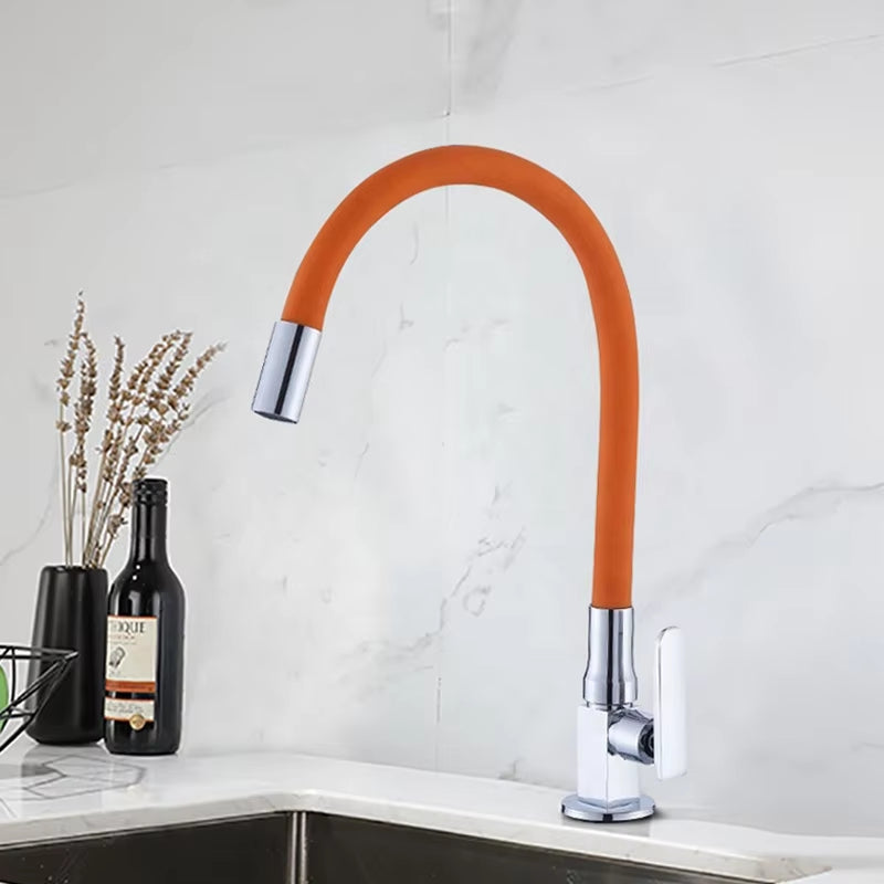 Kitchen Sink Countertop Soft Neck Flexible Swivel Faucet-8637