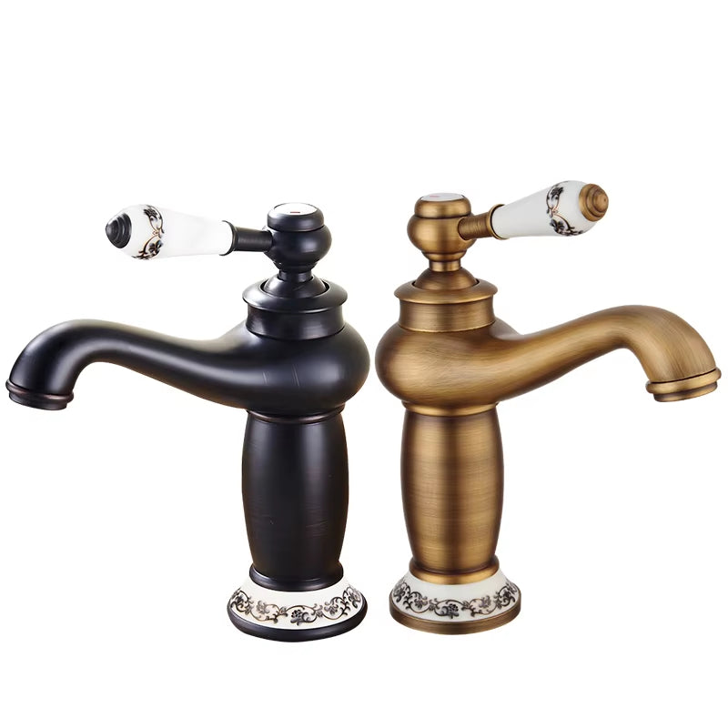 Antique Copper Finish Basin Sink Single Handle Faucet-7801