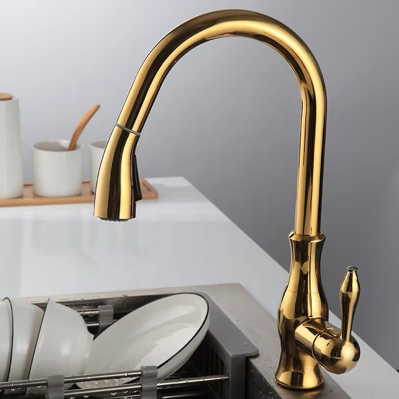 360 Degree Pull Down Kitchen Countertop Faucet-8356