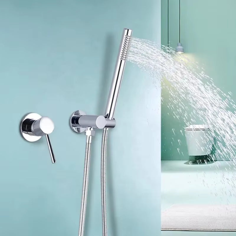 Wall Mounted Luxury Black Cylindrical Shower Head-6049MB