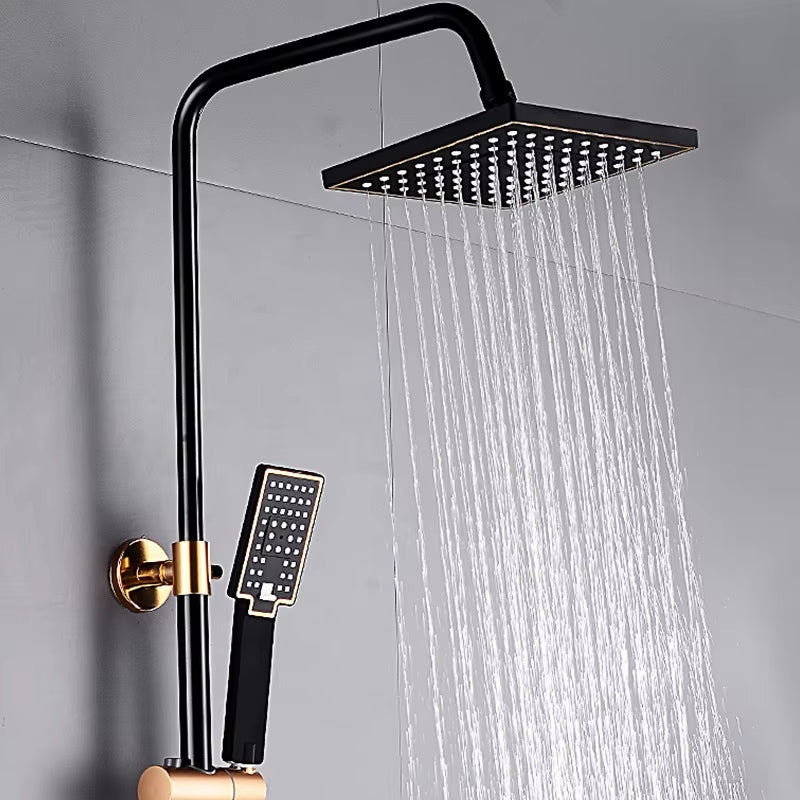 Refined Copper Black Gold Shower Faucet Set Bath Spray Head Bathroom Booster Shower Complete Set Home-6275