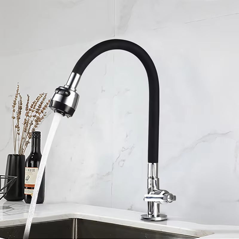 In-Wall Soft Neck Flexible Swivel Kitchen Sink Faucet-8635