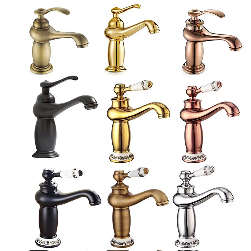 Antique Copper Finish Basin Sink Single Handle Faucet-7801