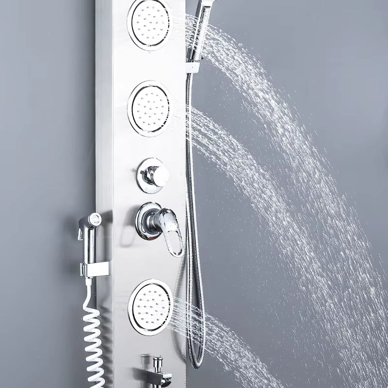 Led Light Shower Screen Wall Mounted Stainless Steel Waterfall Shower Screen Set-6670
