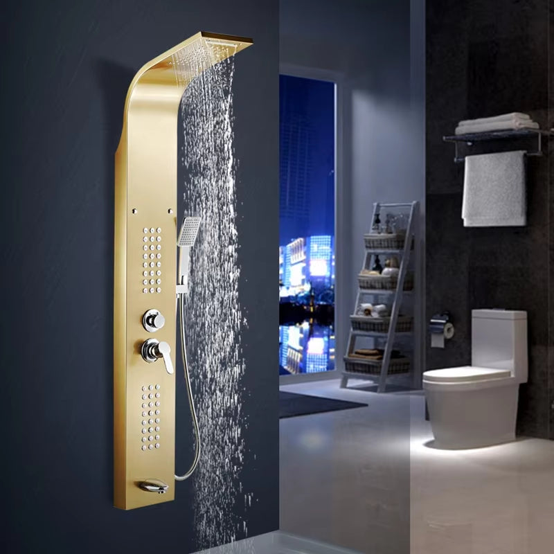 Stainless Steel Waterfall Spa Massage Nozzle Smart Shower Wall Panel Shower Screen-Z-6802