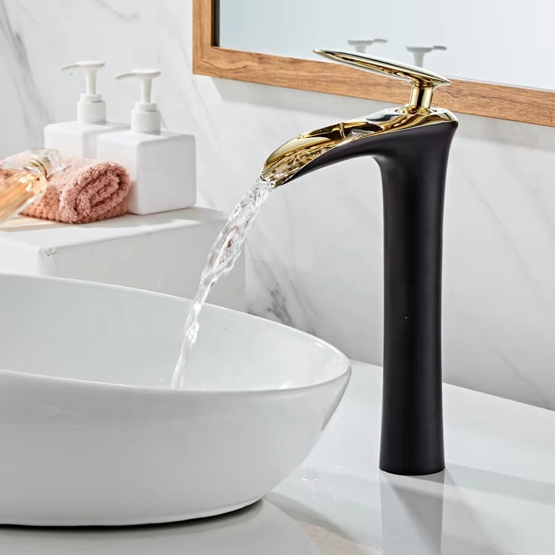 Bathroom Wash Basin Sink High End Waterfall Faucet-7241