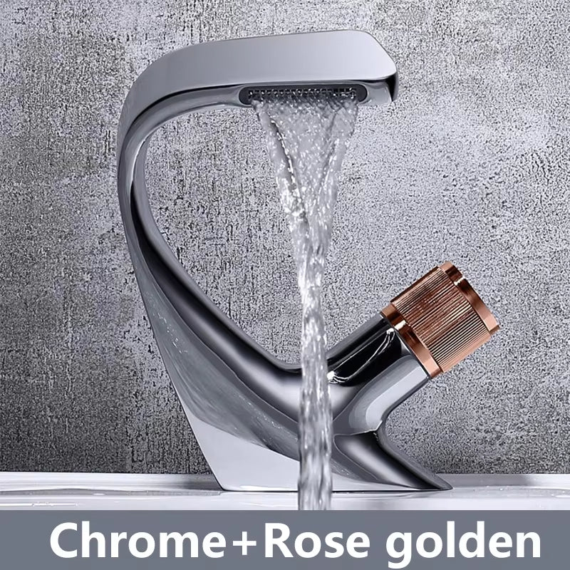 Luxury Bathroom Sink Unique Shape Waterfall Faucet-7447
