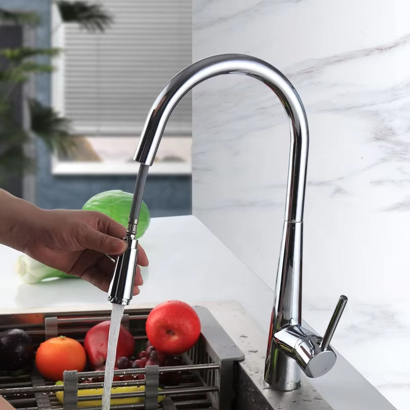 Pull-Out Single Handle Single Hole Kitchen Faucet-8331