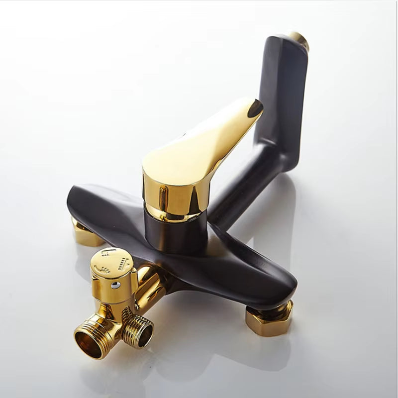 Simple Black Gold Constant Temperature Shower Room Shower Head-6224