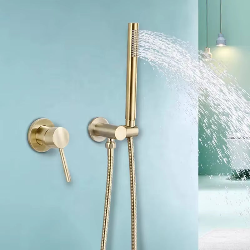 Wall Mounted Luxury Black Cylindrical Shower Head-6049MB