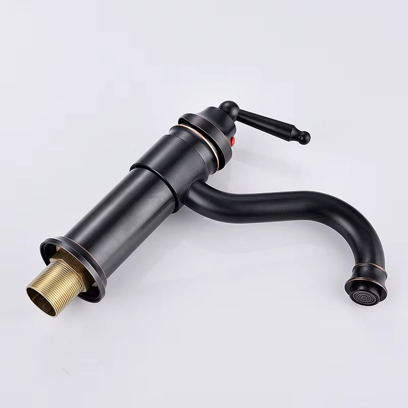 Bathroom Basin Black Vintage Hot And Cold Water Faucet-7086