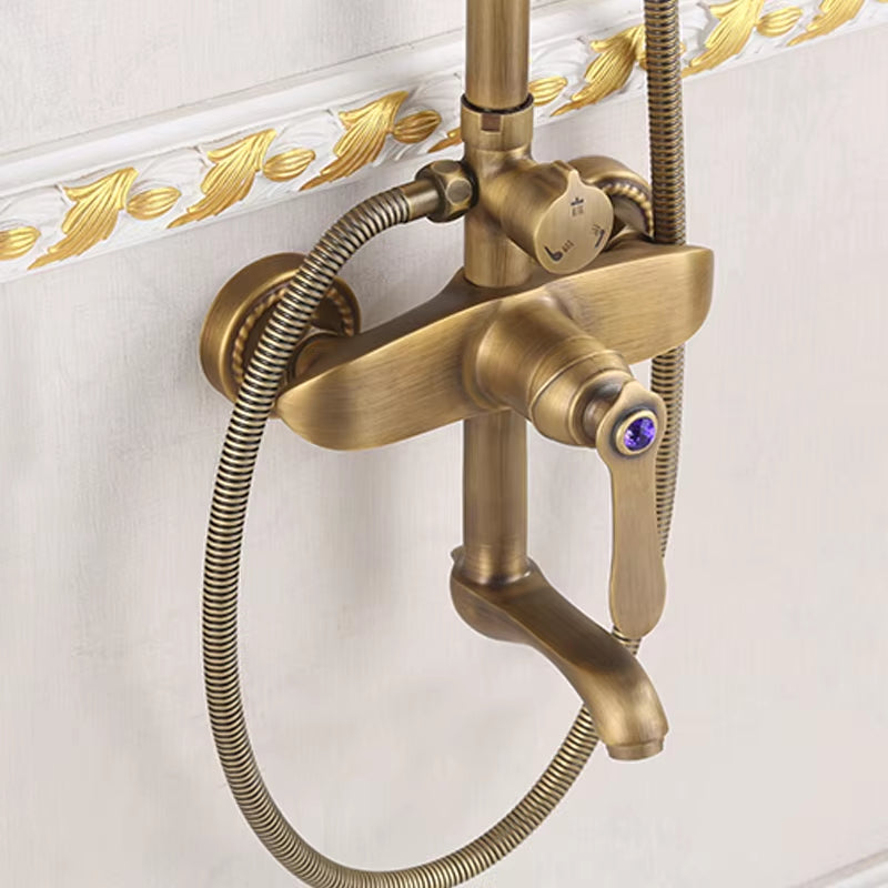 Single Handle Thermostatic Antique Bronze Retro Shower Head-6207