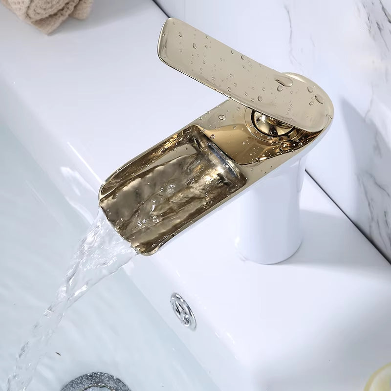 Luxury Waterfall Faucet For Bathroom High Basin-7287