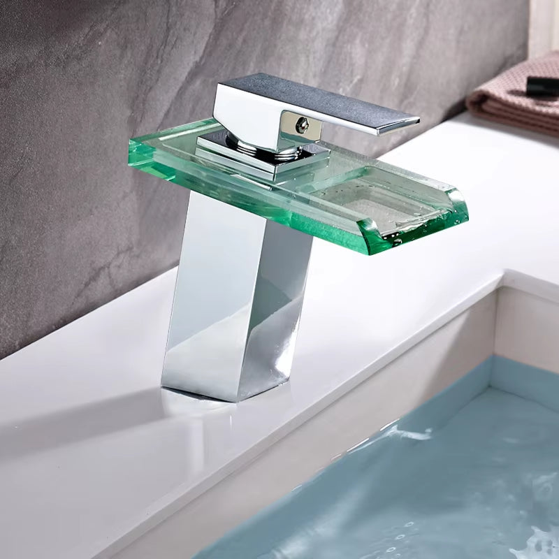 Bathroom Vanity Led Color Changing Glass Faucet-7265