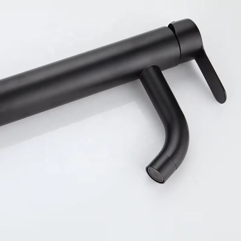 Black Hot And Cold Bathroom Faucet-5387