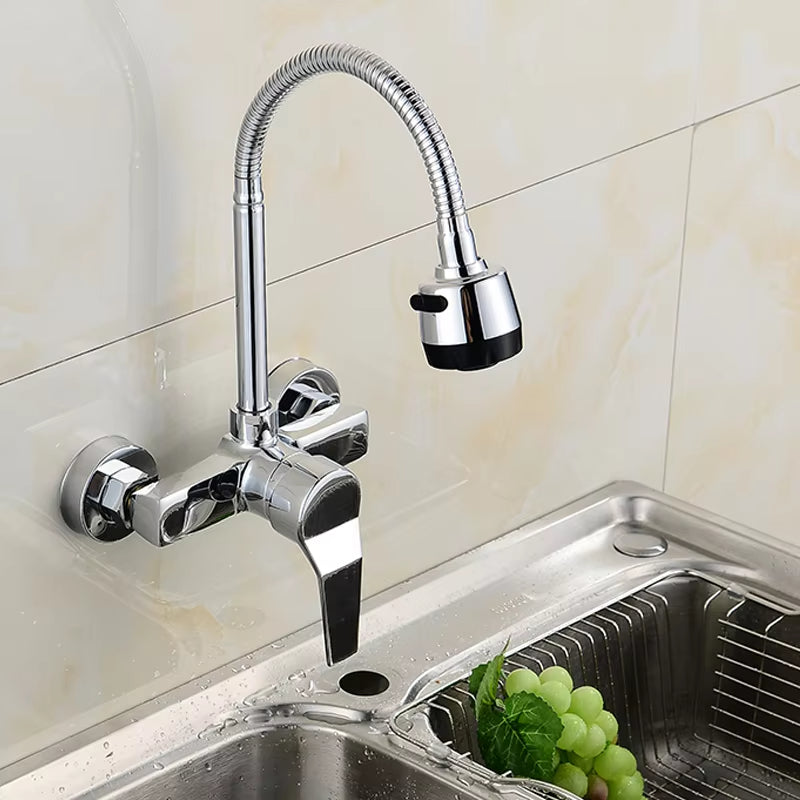 Wall Mounted Kitchen Sink 360 Degree Swivel Flexible Hose Faucet-8327