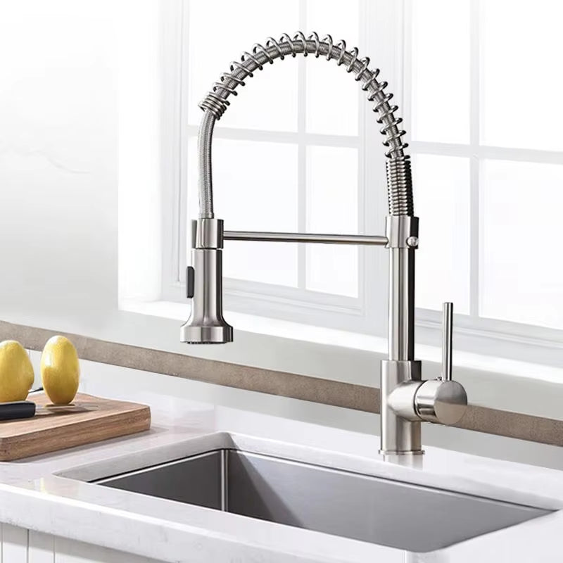 Spring-Type Single-Lever Pull-Out Kitchen Faucet-8537