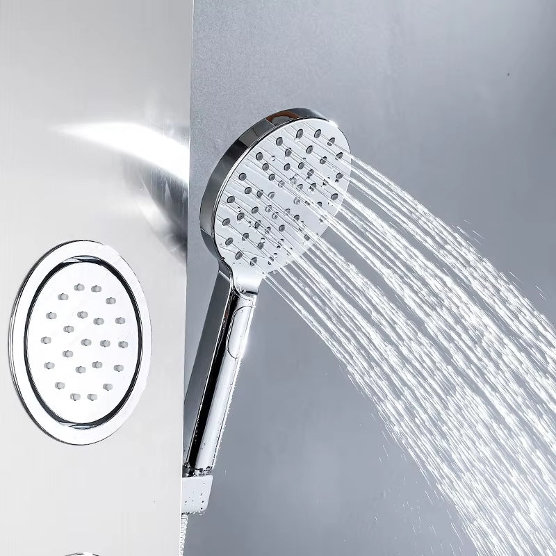 Led Light Shower Screen Wall Mounted Stainless Steel Waterfall Shower Screen Set-6670