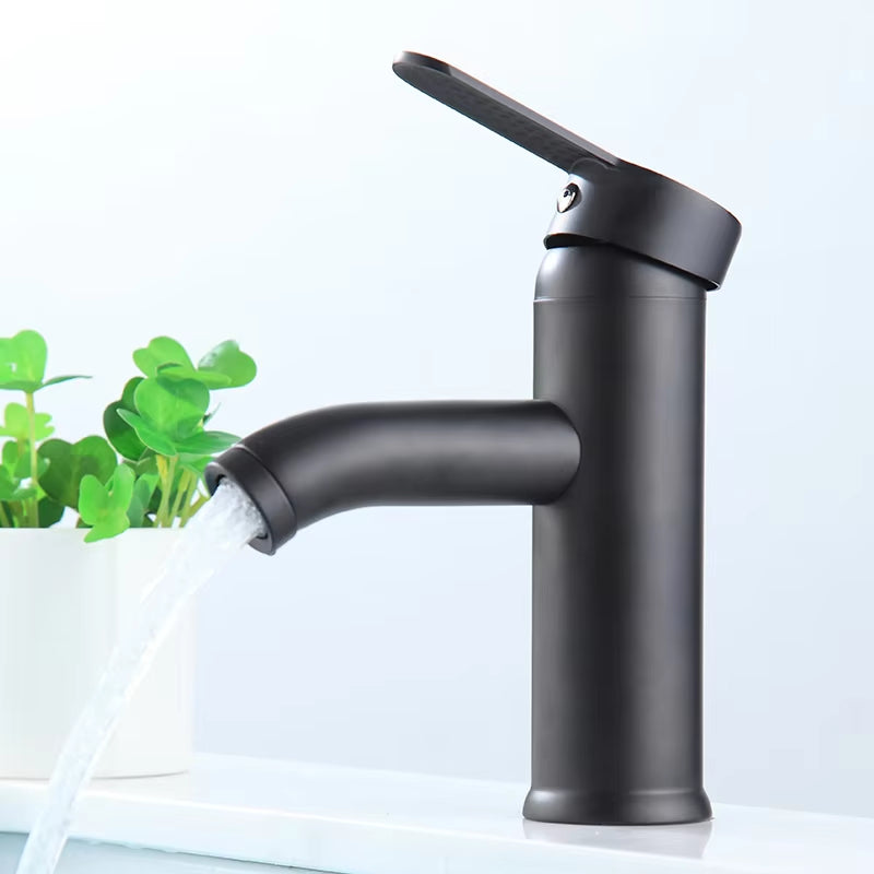 European Style Bathroom Hot And Cold Hand Wash Black Gold Faucet-5001