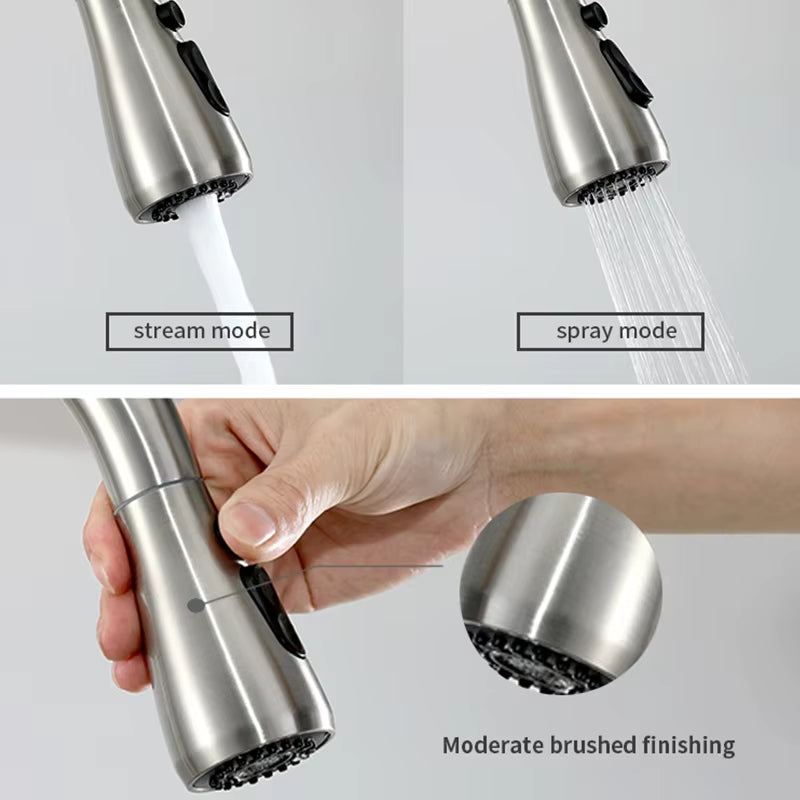 Modern Kitchen Pull Out Stainless Steel Sink Digital Display Faucet-8424DP