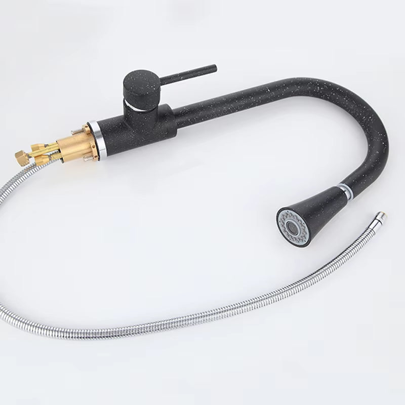 Pull Down Hot And Cold Water Mixing Kitchen Sink Faucet-8319