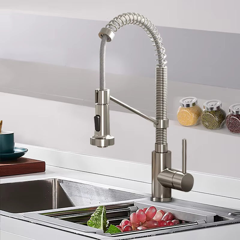Spring-Type Single-Lever Pull-Out Kitchen Faucet-8538