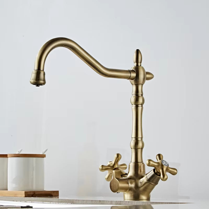 Kitchen Sink Countertop Mounted Faucet Double Handle-8904