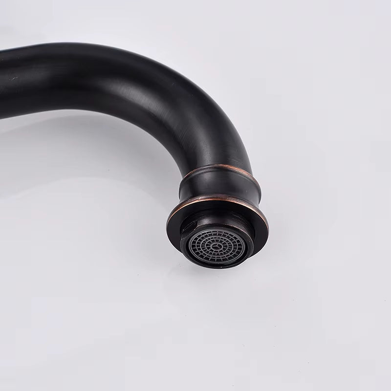 Bathroom Basin Black Vintage Hot And Cold Water Faucet-7086