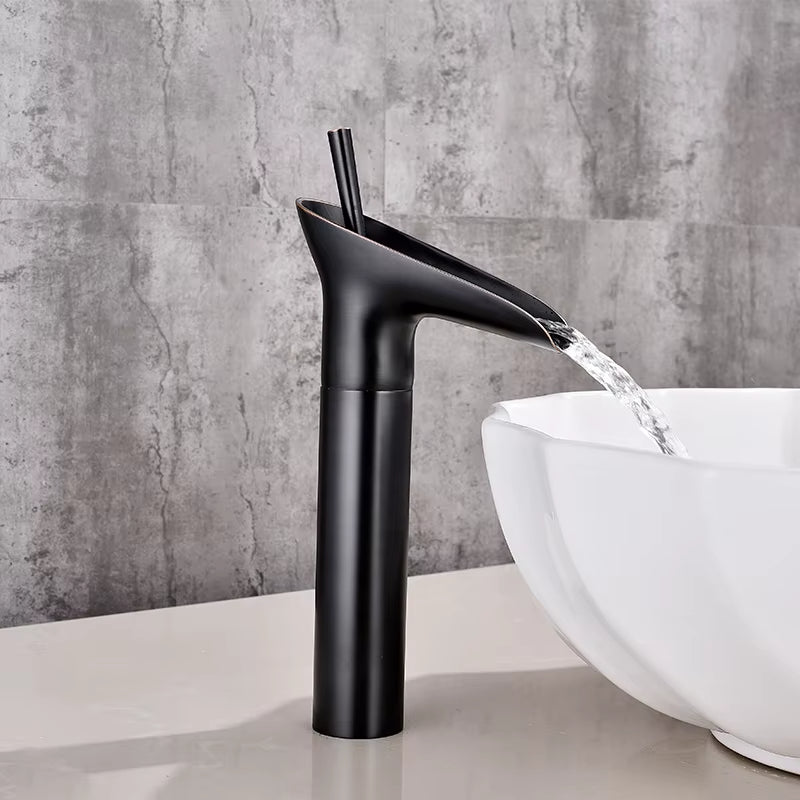 Bathroom Basin Unique Design Waterfall Hot And Cold Water Faucet-7069