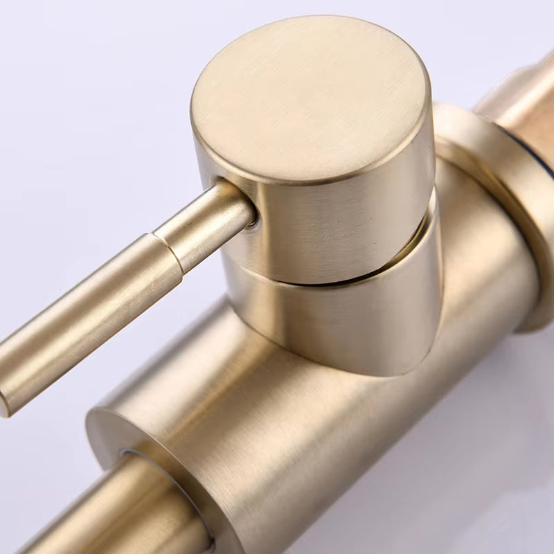 Stainless Steel Bathroom Cabinet Hand Basin Household Curved Faucet-5007