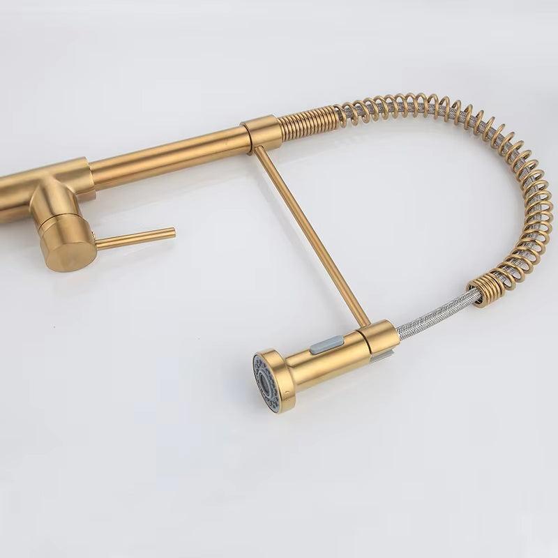 Spring-Loaded Single-Hole Handle 360-Degree Rotating Kitchen Faucet-8557