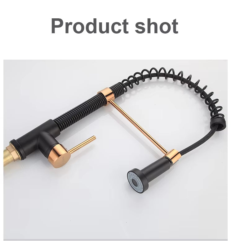 Spring Loaded Hot And Cold Water Kitchen Sink Pull Down Faucet-8591