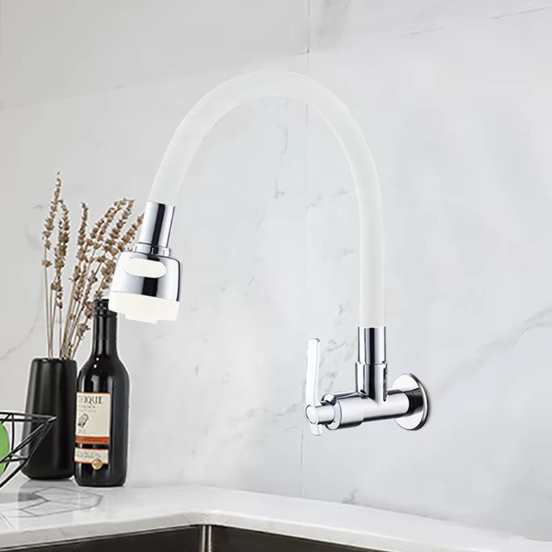 In-Wall Soft Neck Flexible Swivel Kitchen Sink Faucet-8635