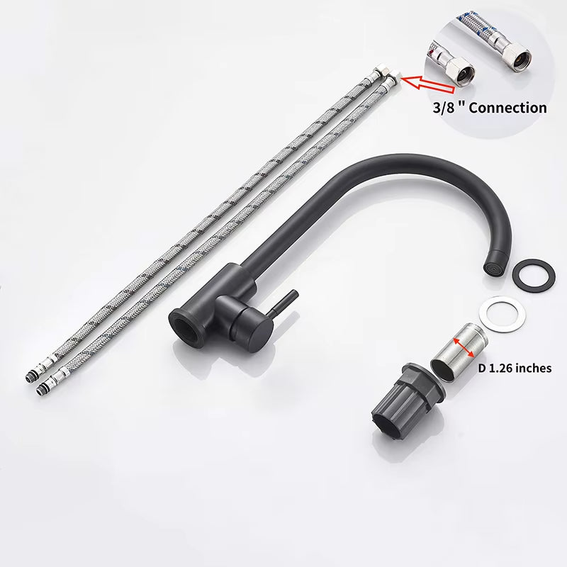 Modern Stainless Steel Kitchen Sink Single Handle Faucet